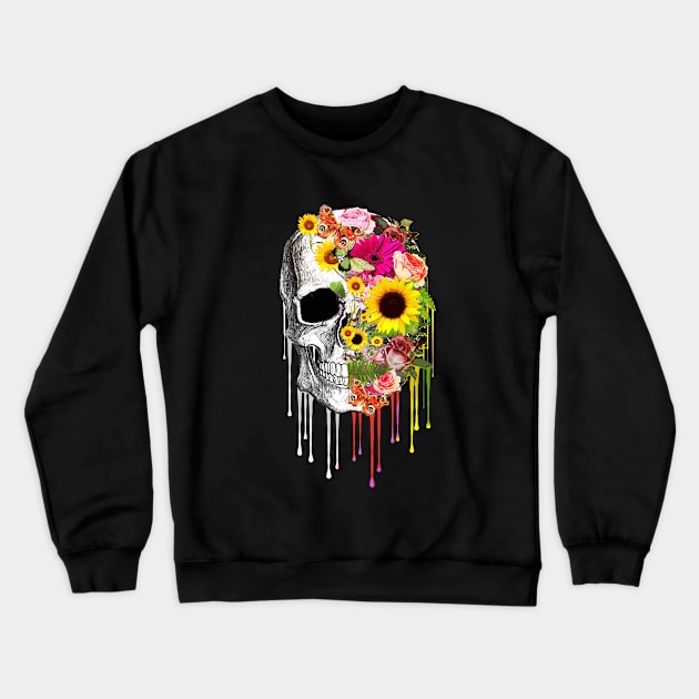 Floral Skull 20 Crewneck Sweatshirt by Collagedream